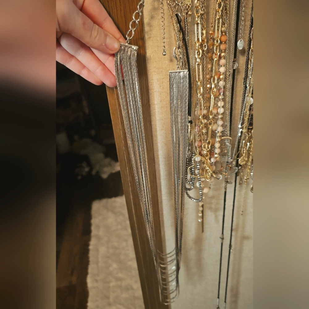 Long layered Sterling silver necklace